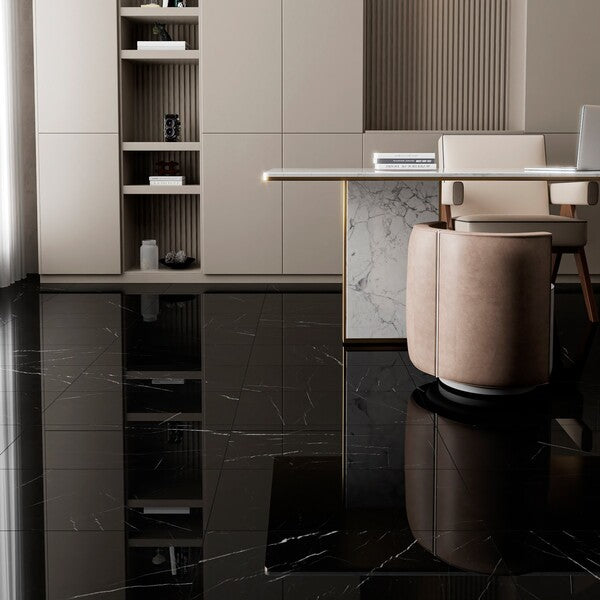 Moody & Modern: Black Marble Floor for the Fearless