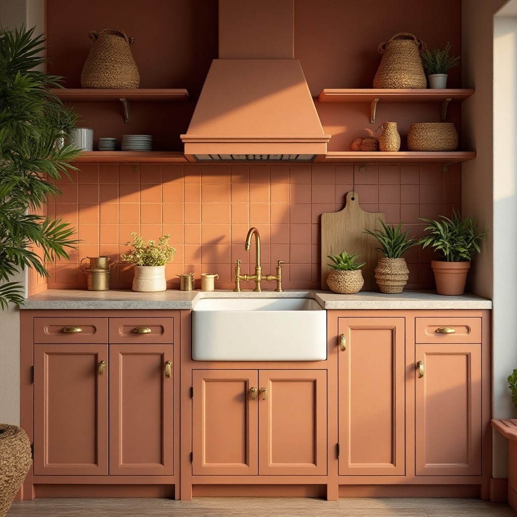 Fire to Fabulous: Backsplash Tiles for Terracotta Kitchen Cabinets