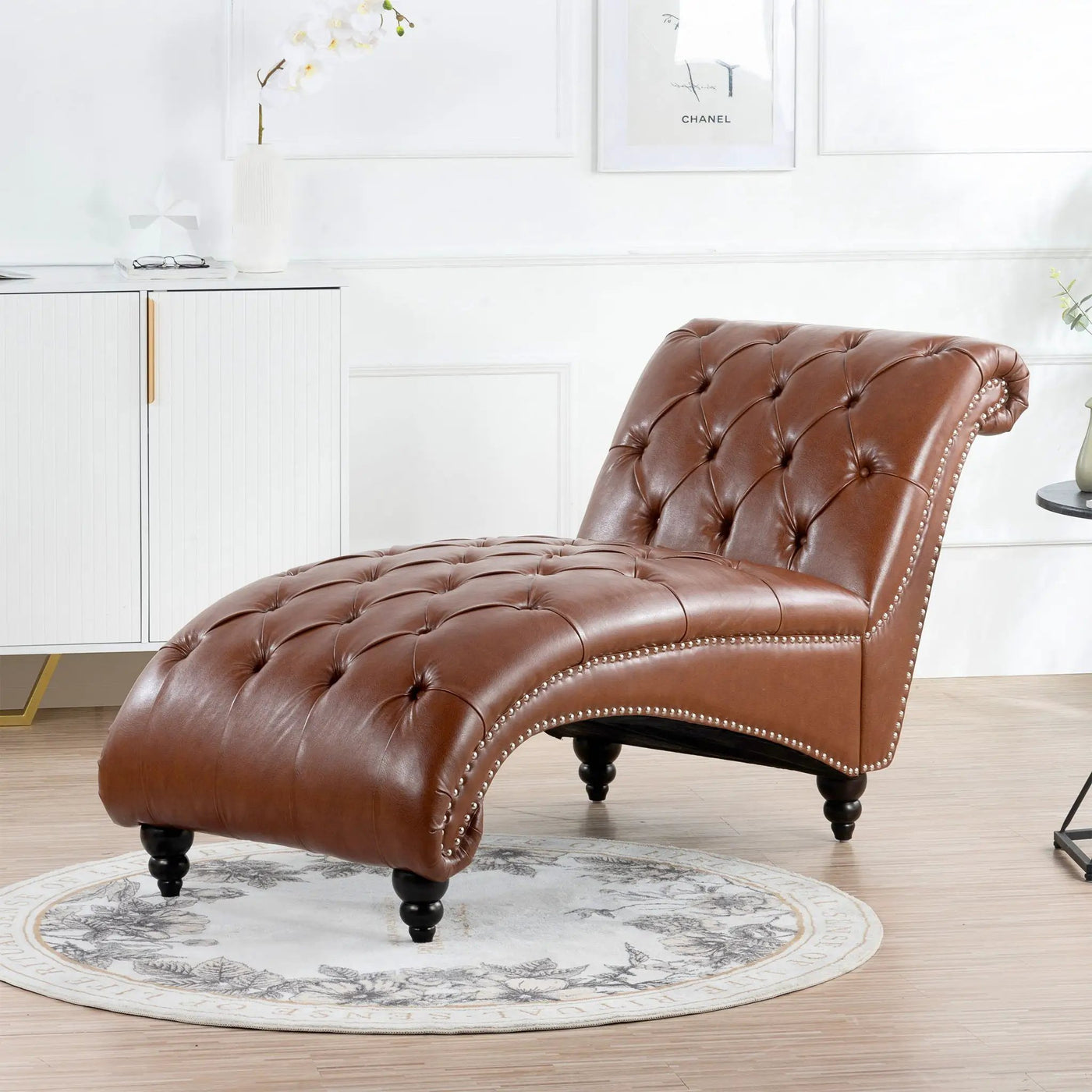Tufted Armless Chaise Lounge by Unique Piece Furniture