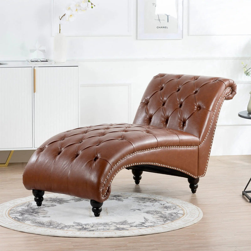 Tufted Armless Chaise Lounge by Unique Piece Furniture