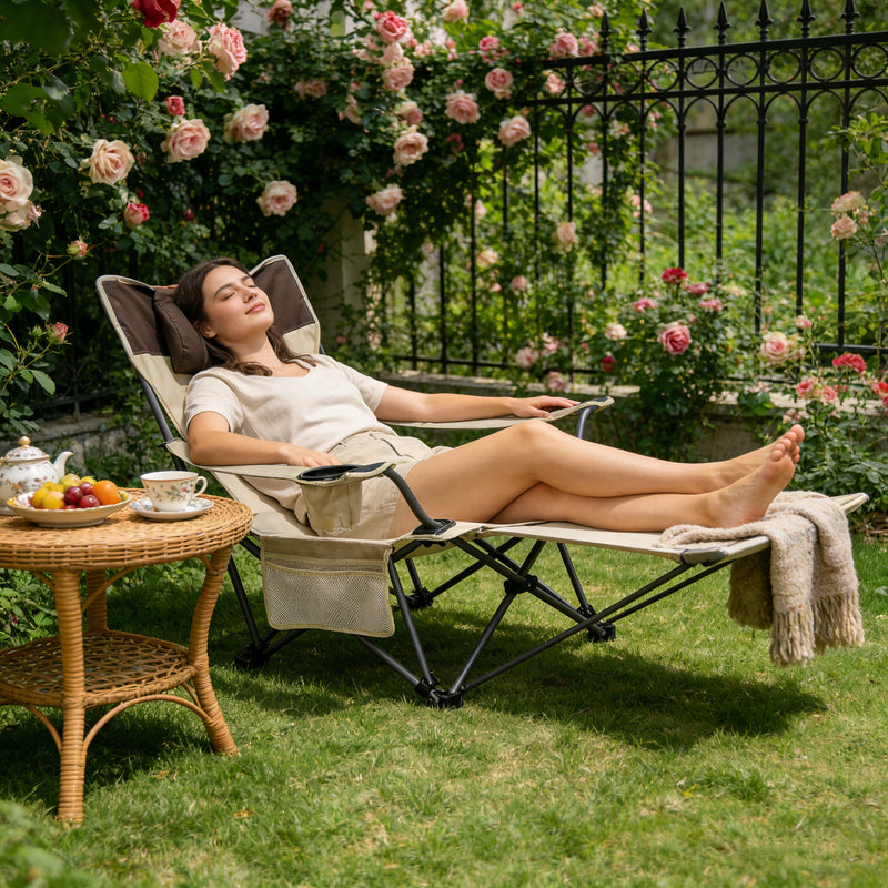 Outdoor Folding Camping Chair with Adjustable Recline by HouseOfZazla