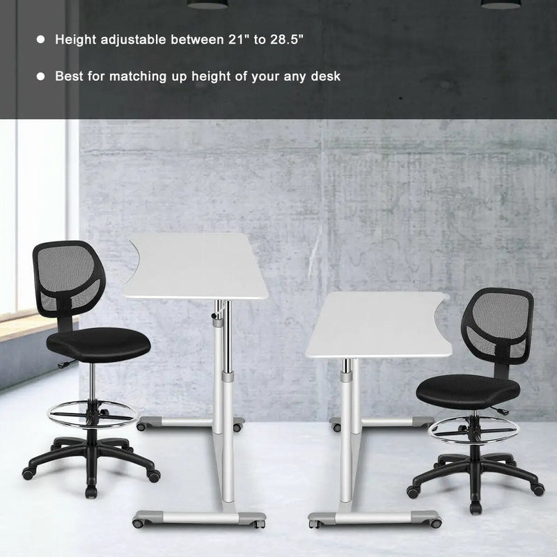 Adjustable Height Mid Back Mesh Drafting Office Chair by DirectDeals