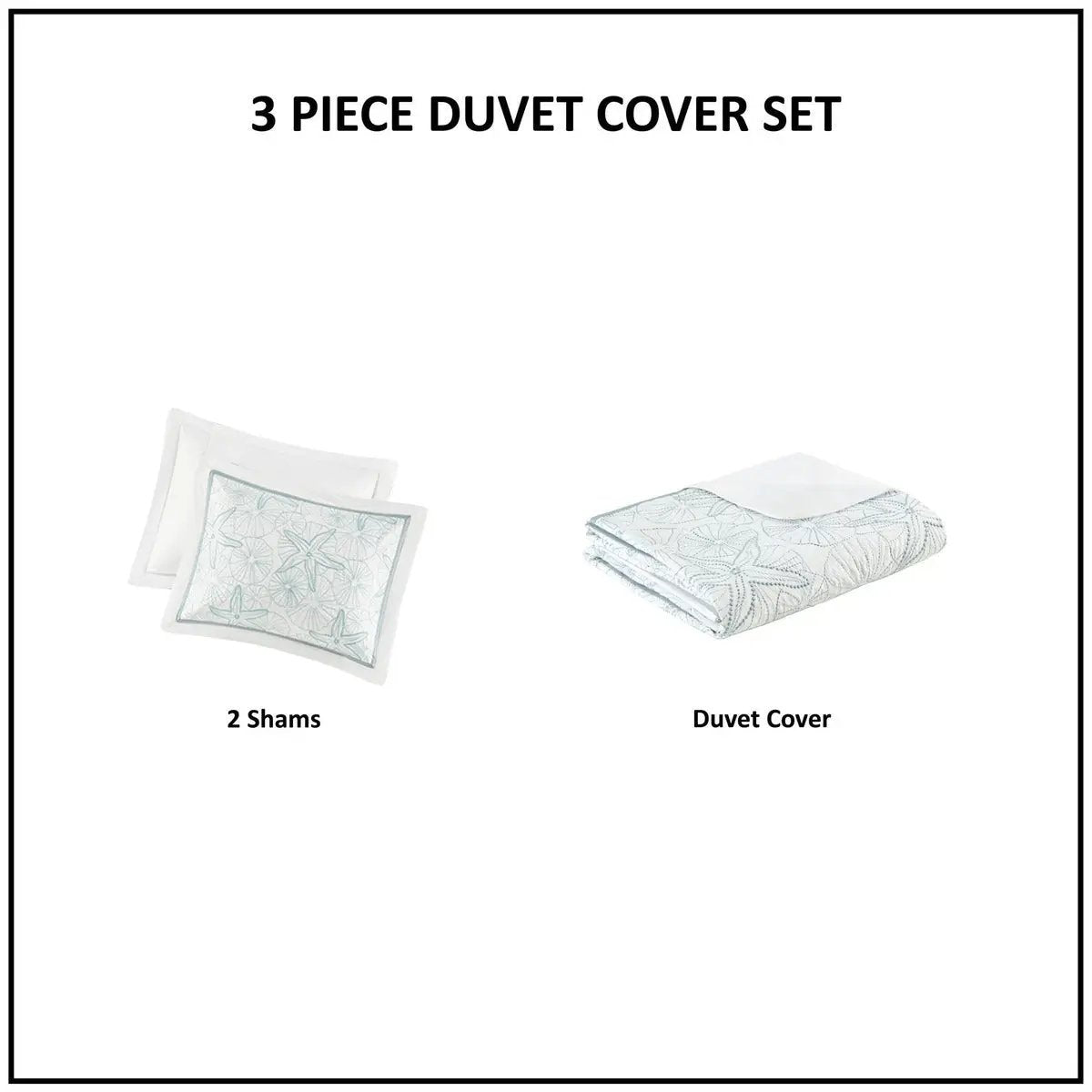 Duvet Cover Mini Set White Full/Queen by HouseOfZazla