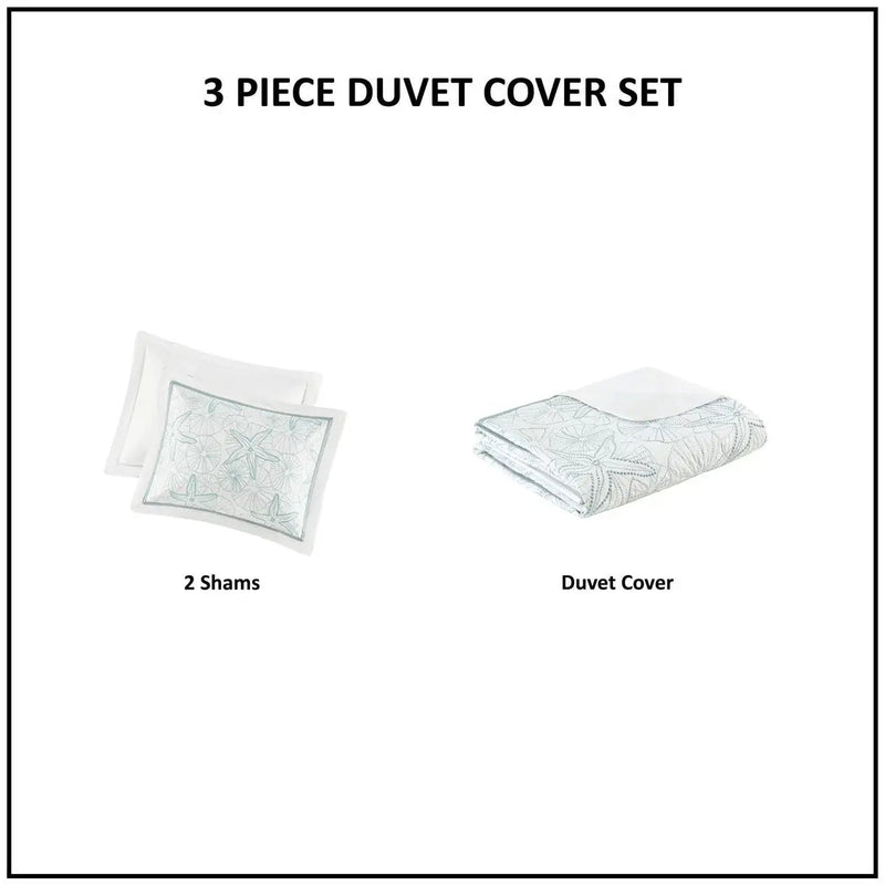 Duvet Cover Mini Set White Full/Queen by HouseOfZazla