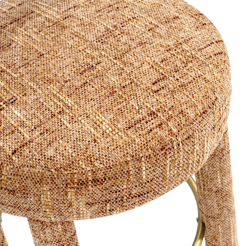 Penny Round Arched Fully Upholstered Counter Stool, Set of 2, Golden by HouseOfZazla