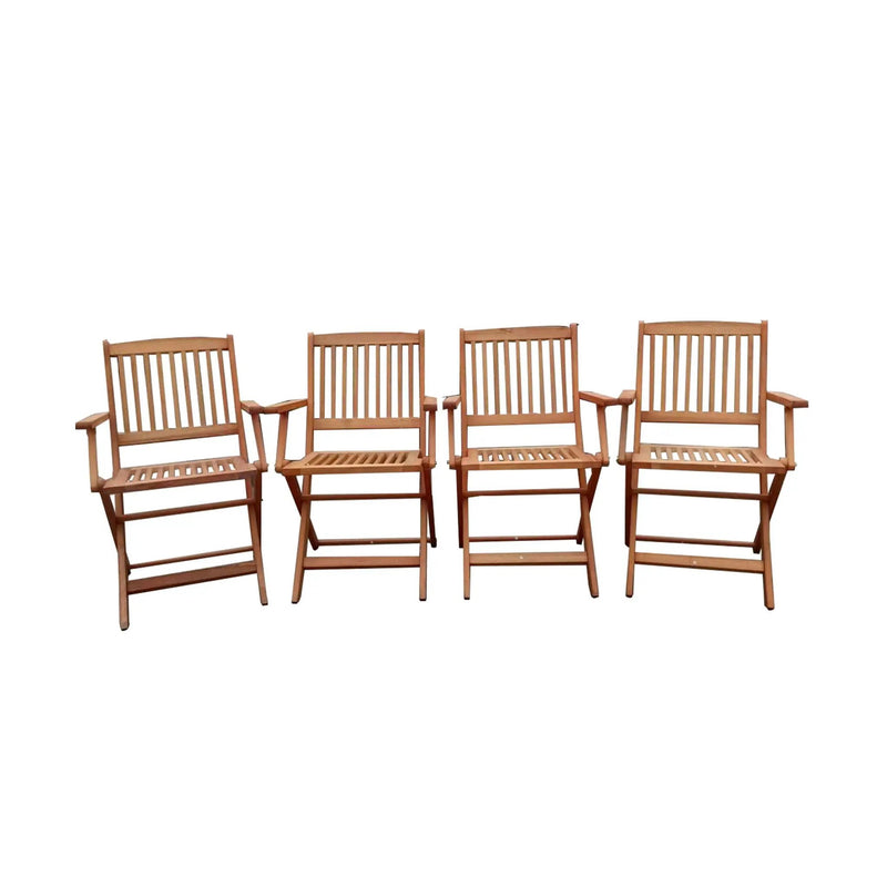 Foldable Patio Dining Set, Folding Chairs, Indoor And Outdoor Universal (Set of 4) - Teak by Unique Piece Furniture