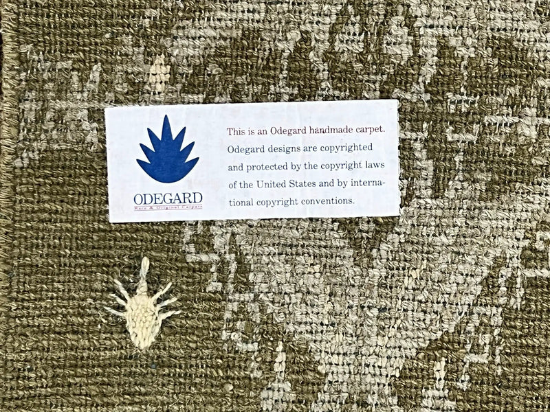 Tibetan Rug 12x15, Wool Hand Knotted Carpet, Odegard Rug, Birds, Olive Green, 12 x 15 Oversized Handmade Contemporary Area Rug, Extra Large by Jewel Rugs