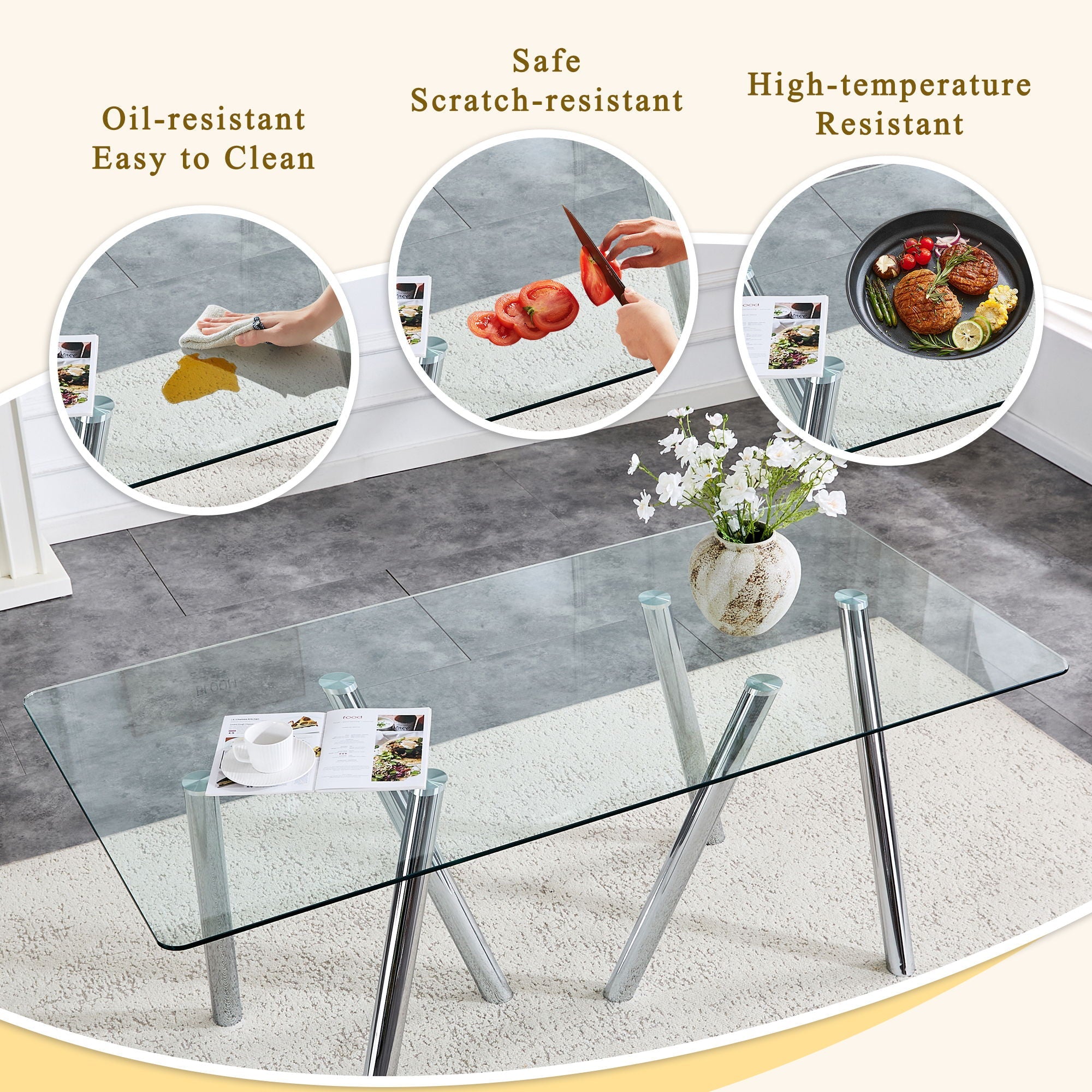 Dining Table With Transparent Surface