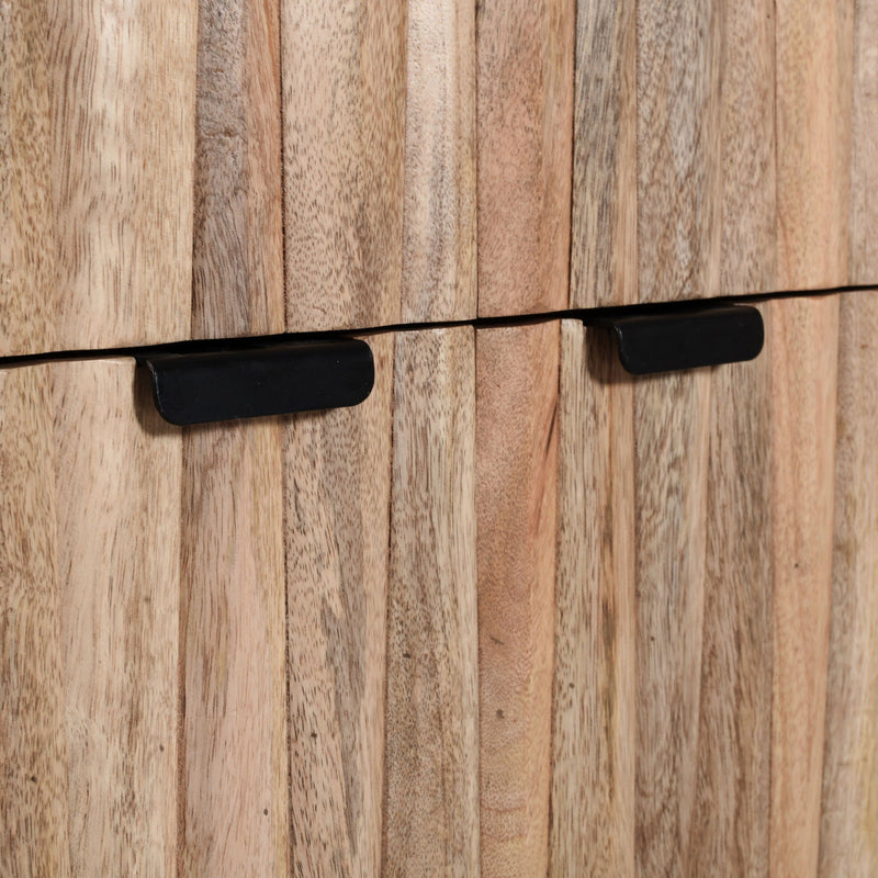 Stylish Style 2 Drawer 2 Door Cabinet, Mango Wood - Natural by HouseOfZazla