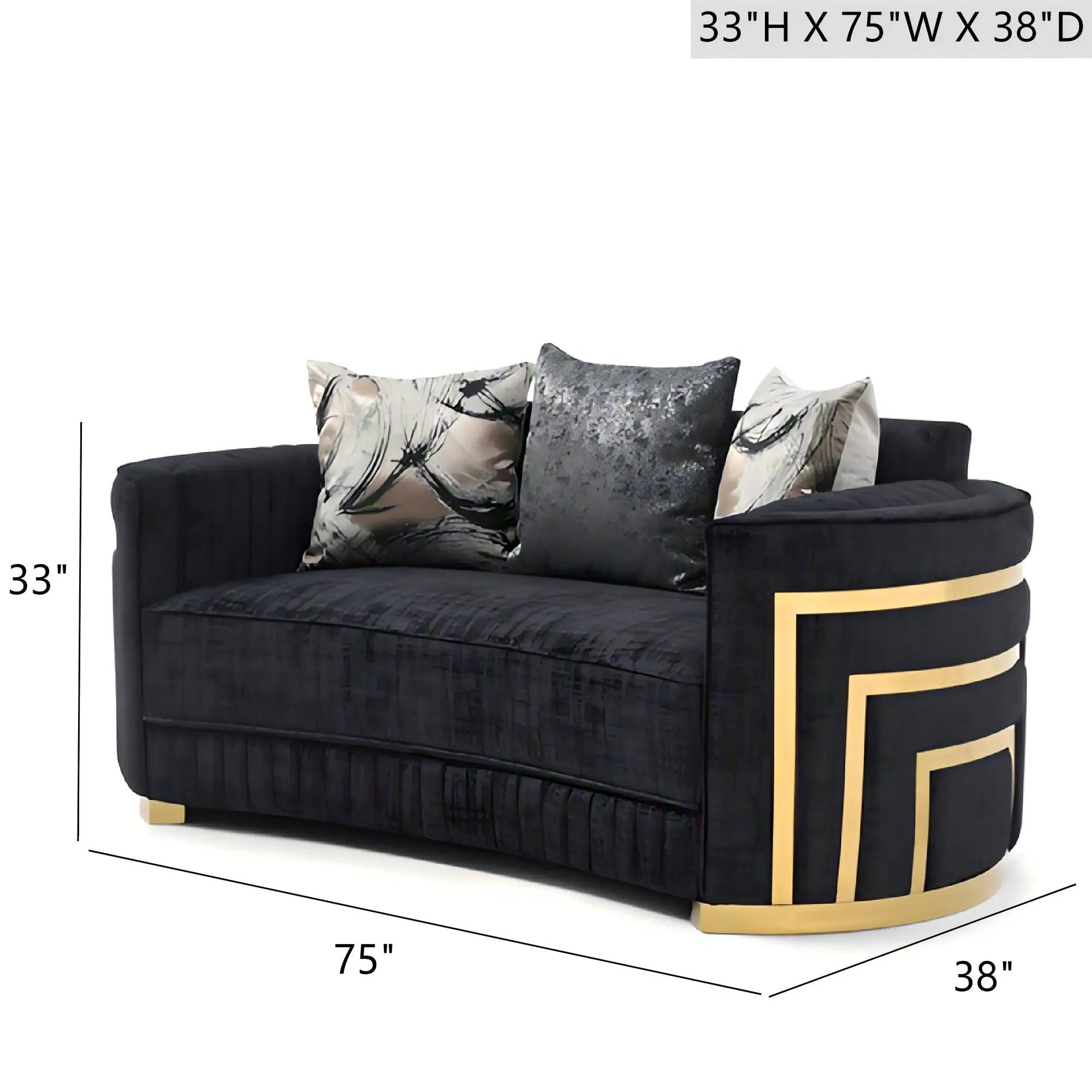 Soledad - Loveseat - Black by Unique Piece Furniture