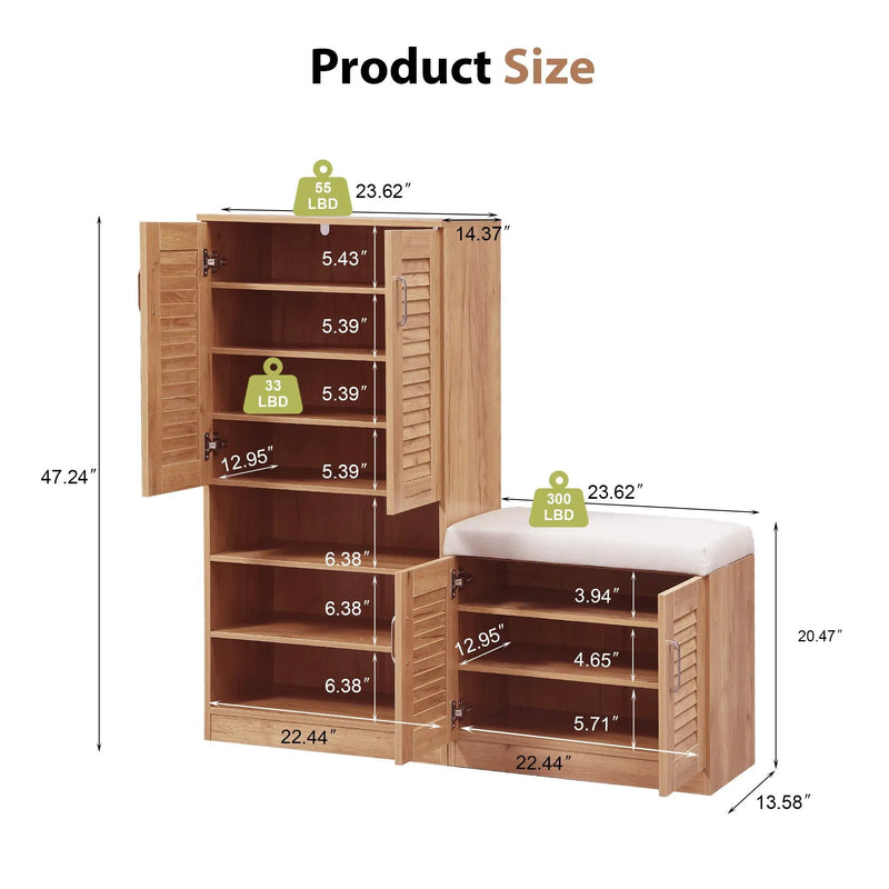 Multi Functional Shoe Storage Cabinet with Bench by HouseOfZazla