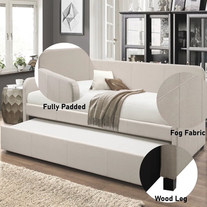 Jagger - Twin Daybed With Trundle - Fog by Unique Piece Furniture