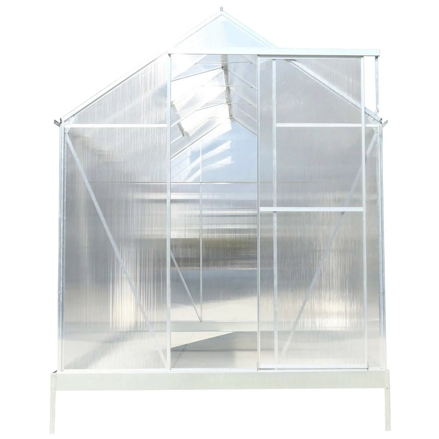Polycarbonate house, Heavy Duty Outdoor Aluminum Walk-In House Kit With Rain Gutter, Vent And Door For Backyard Garden by HouseOfZazla