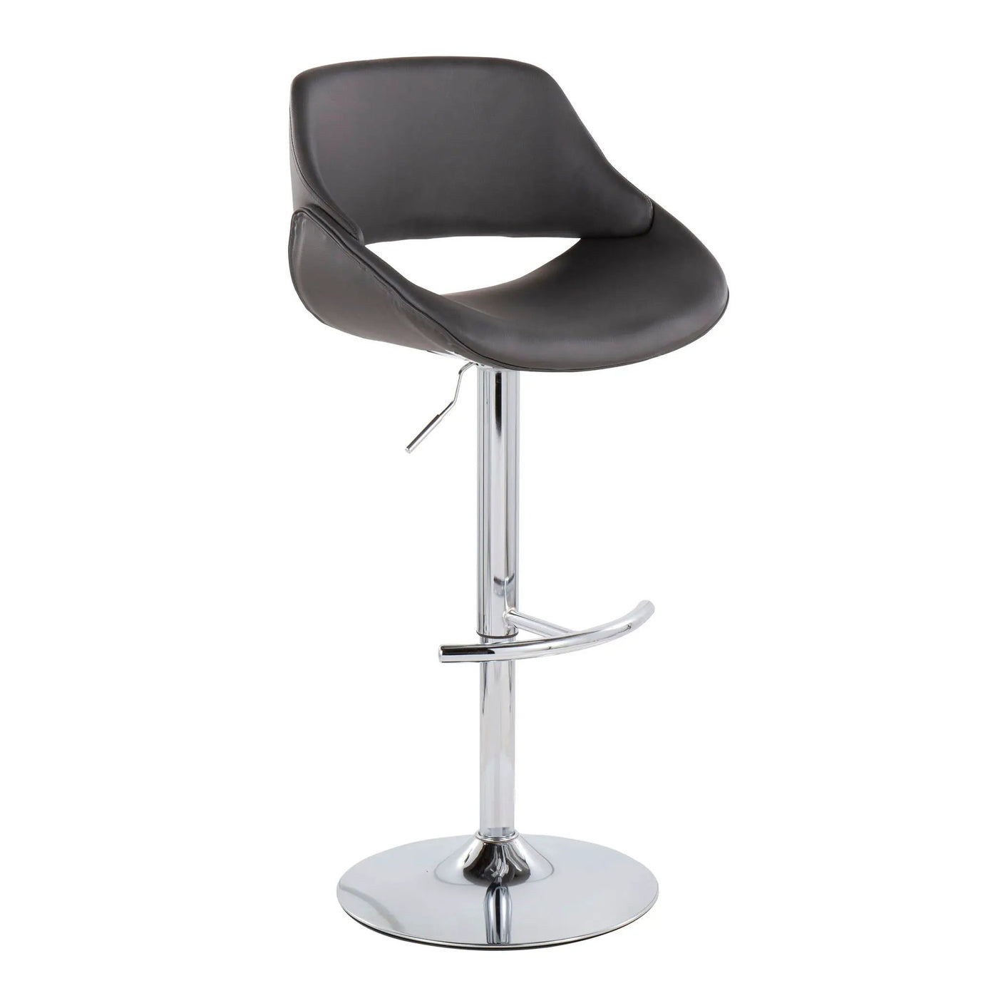 Fabrico - Contemporary Adjustable Bar Stool With Rounded T Footrest (Set of 2) by HouseOfZazla