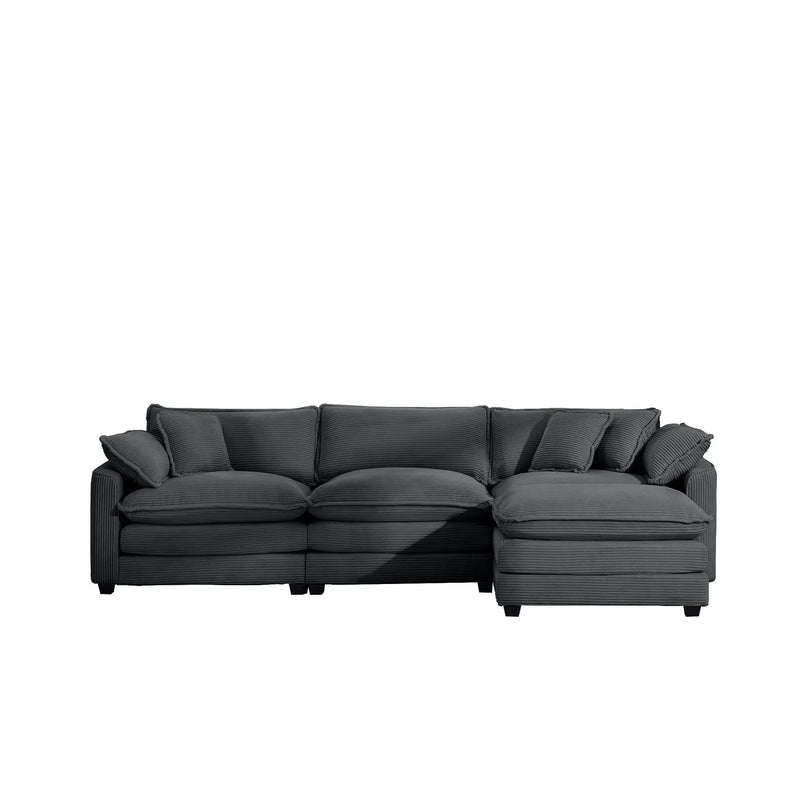 Modern Oversized Modular Cushion Sofa With Ottoman, Low Back, Deep Seating Sofa Set by Unique Piece Furniture