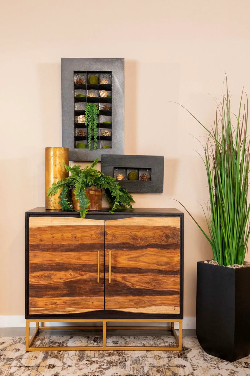 Zara 2-door 40-inch Wood Accent Storage Cabinet Black Walnut by Unique Piece Furniture