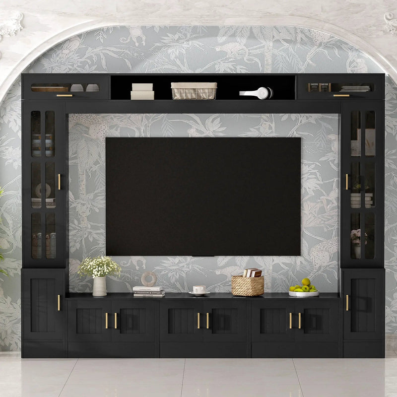 Wall Unit Entertainment Center With Bookshelves For TVs Up to 80" by HouseOfZazla
