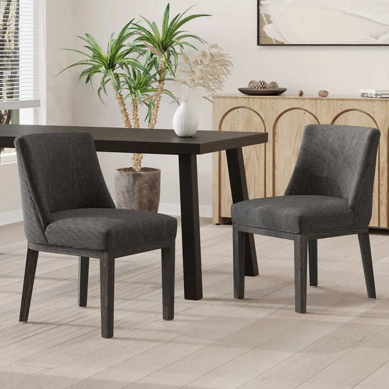 Modern Dining Chair With Durable Fabric Upholstery And Sturdy Wooden Frame (Set of 2) by HouseOfZazla