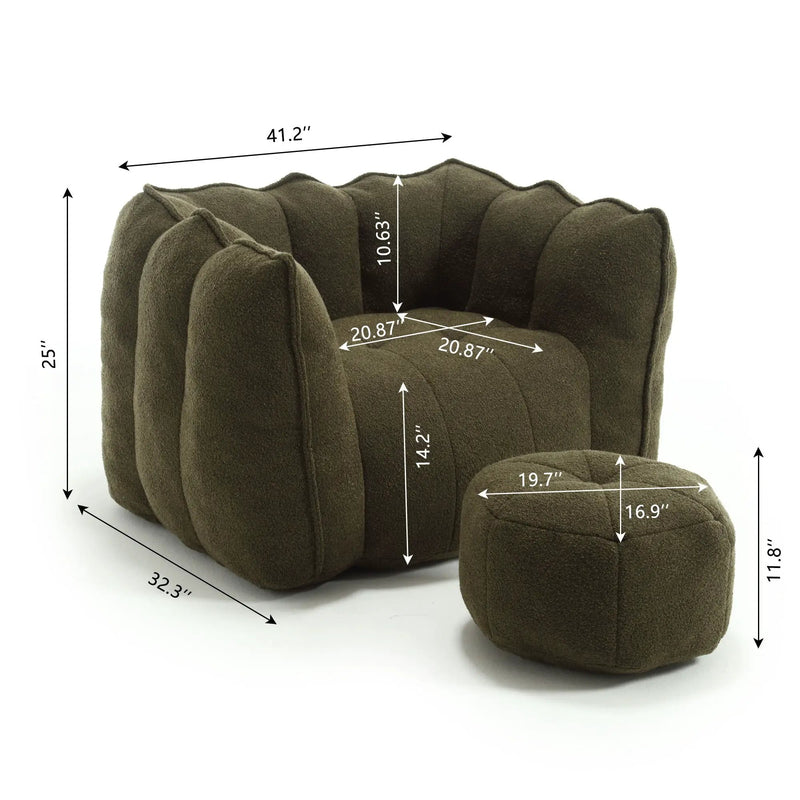 Soft Bean Bag Chair With High Resilient Foam by Unique Piece Furniture