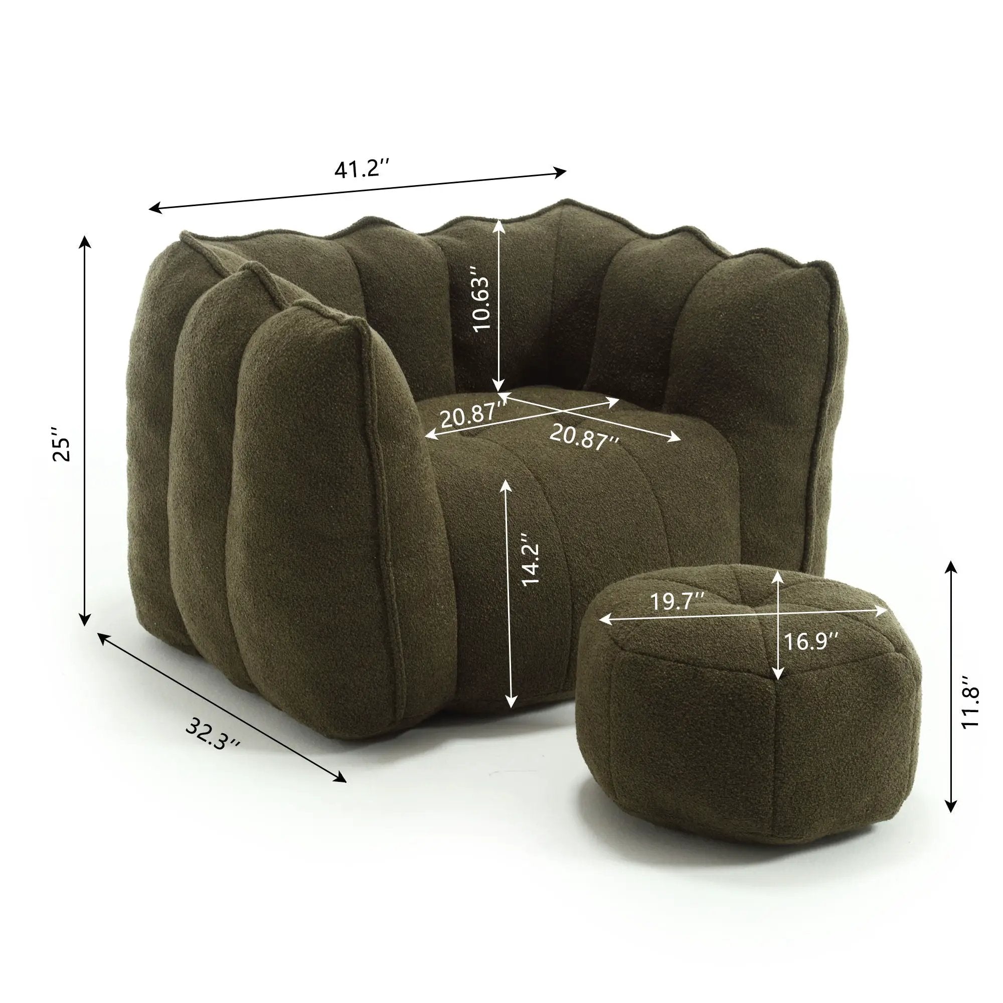 Soft Bean Bag Chair With High Resilient Foam by HouseOfZazla