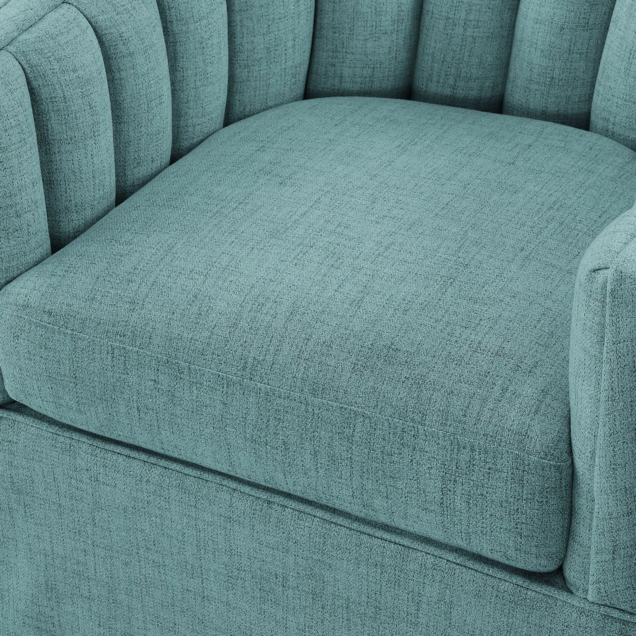 Solitude - Skirted Swivel Accent Chair With Hemp Like by HouseOfZazla