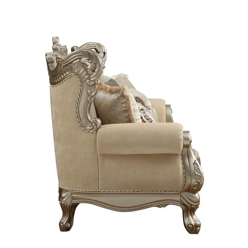 Ranita - Sofa With 7 Pillows - Fabric & Champagne by Unique Piece Furniture