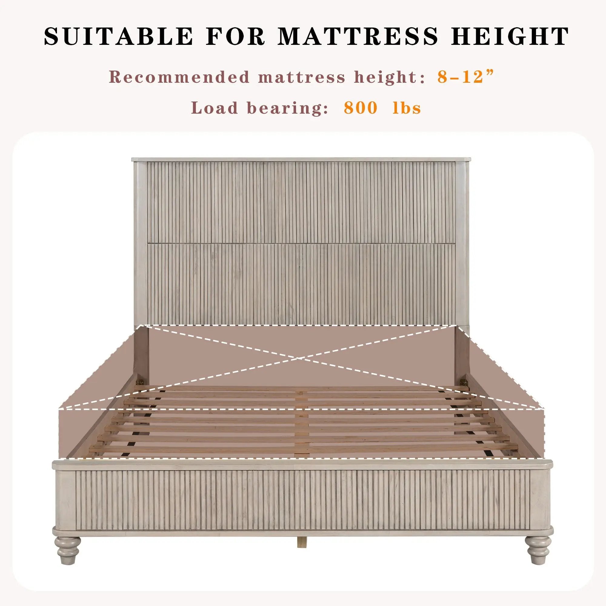 Platform Bed Frame With Tall Headboard by HouseOfZazla