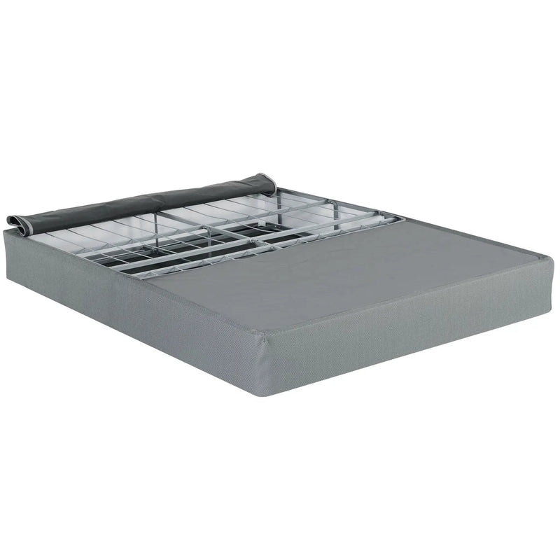 Foldable 9" Twin Size Metal Mattress Box Spring Foundation Bedroom Furniture Bed Base - Gray by Unique Piece Furniture