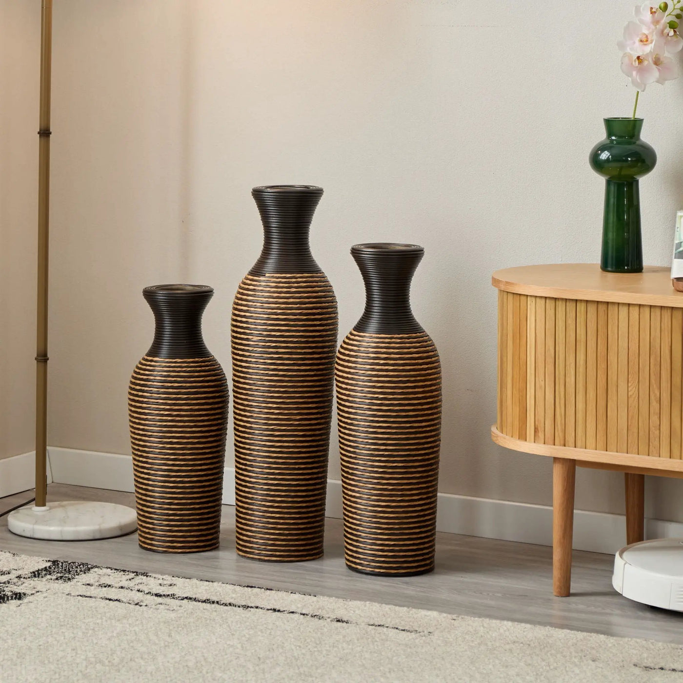 Classic And Neat Floor Vase, High Independent Flower Stand (Set of 3) by HouseOfZazla