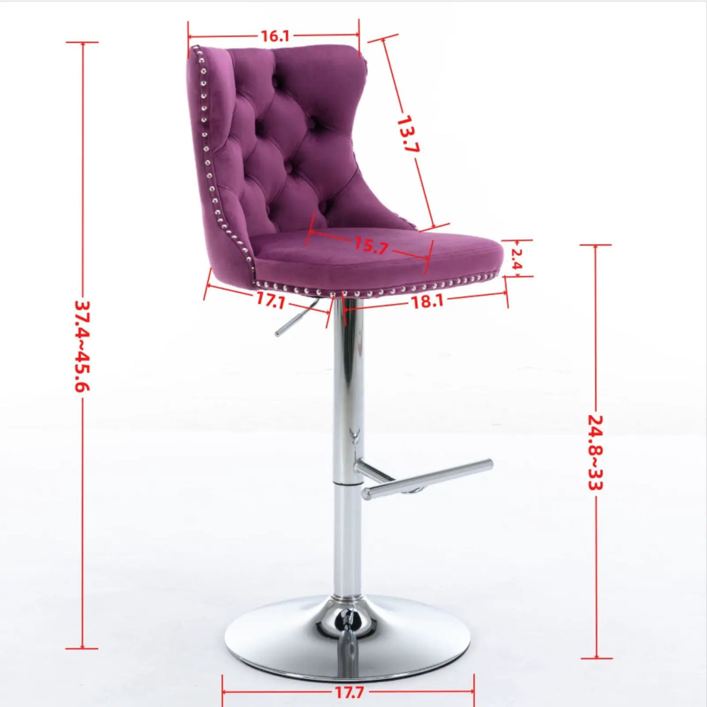 Swivel Adjustable Height Barstools Set of 2 by HouseOfZazla