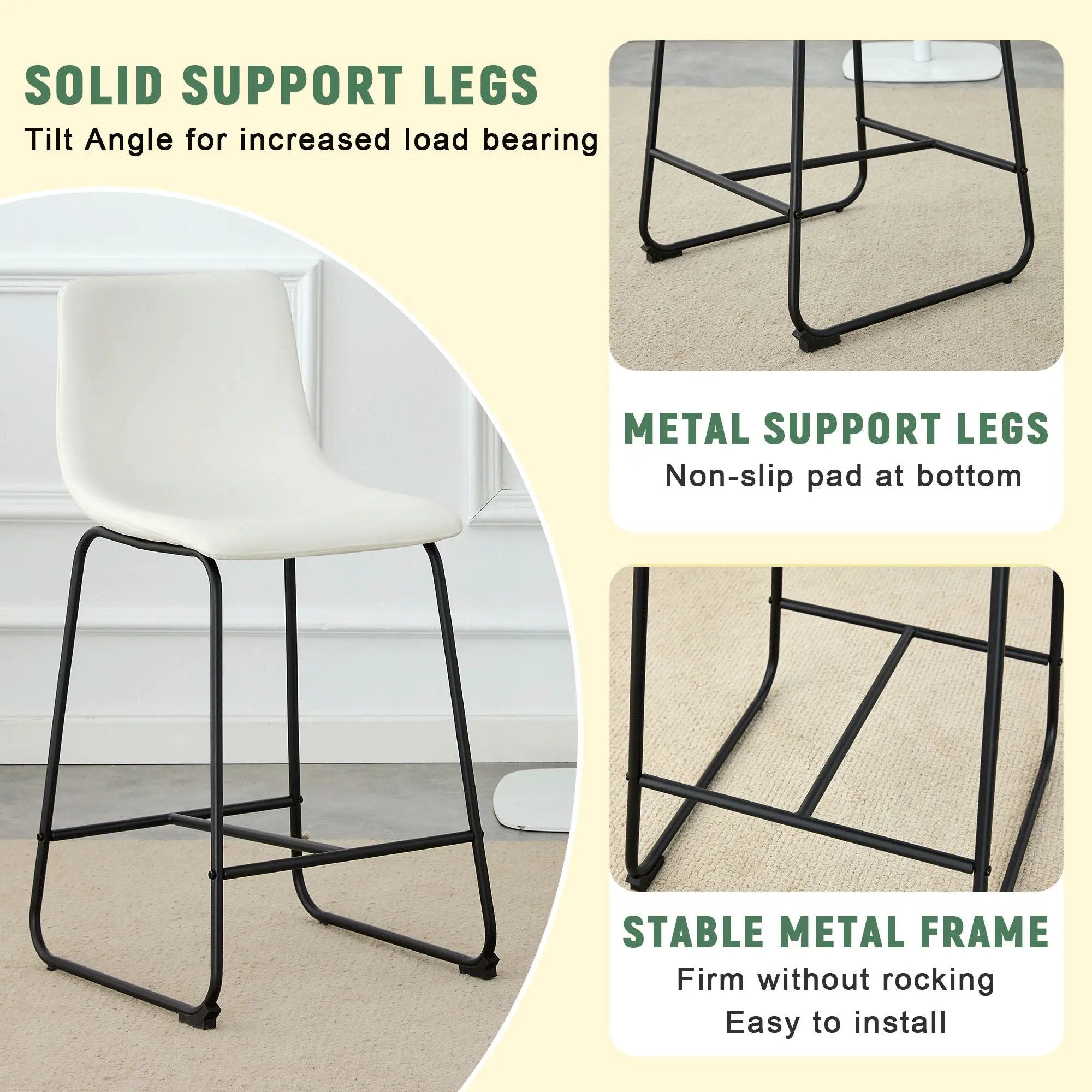 Retro Bar Chairs, Comfortable Stools (Set of 2) by HouseOfZazla