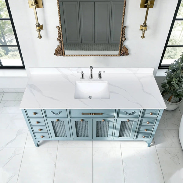 61-Inch Quartz Bathroom Vanity Top