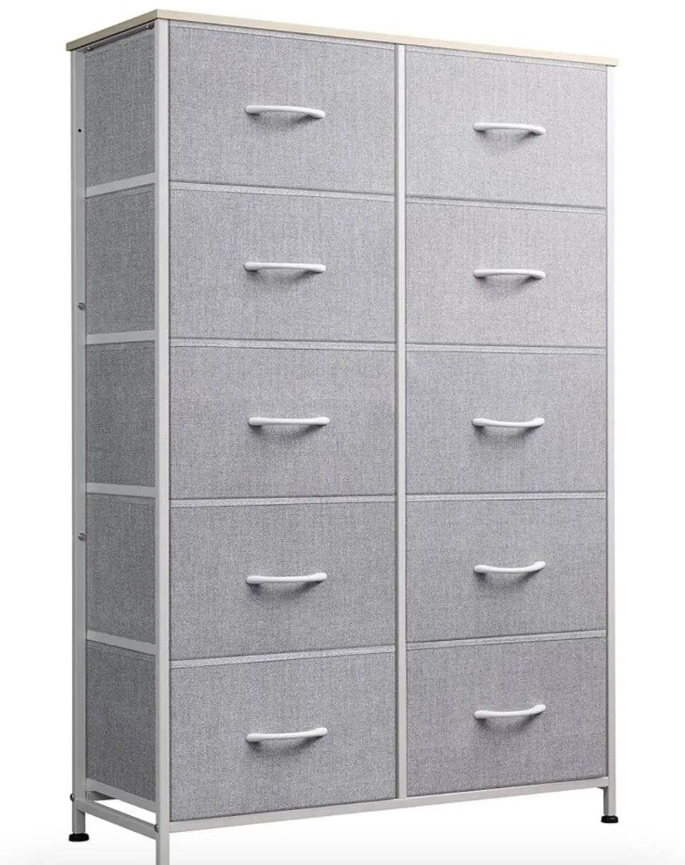 Open box WLIVE Tall Dresser for Bedroom with 10 Drawers, Chest of Drawers, Dressers Bedroom Furniture, Storage Organizer Unit with Fabric Bins for Clo by Selzalot