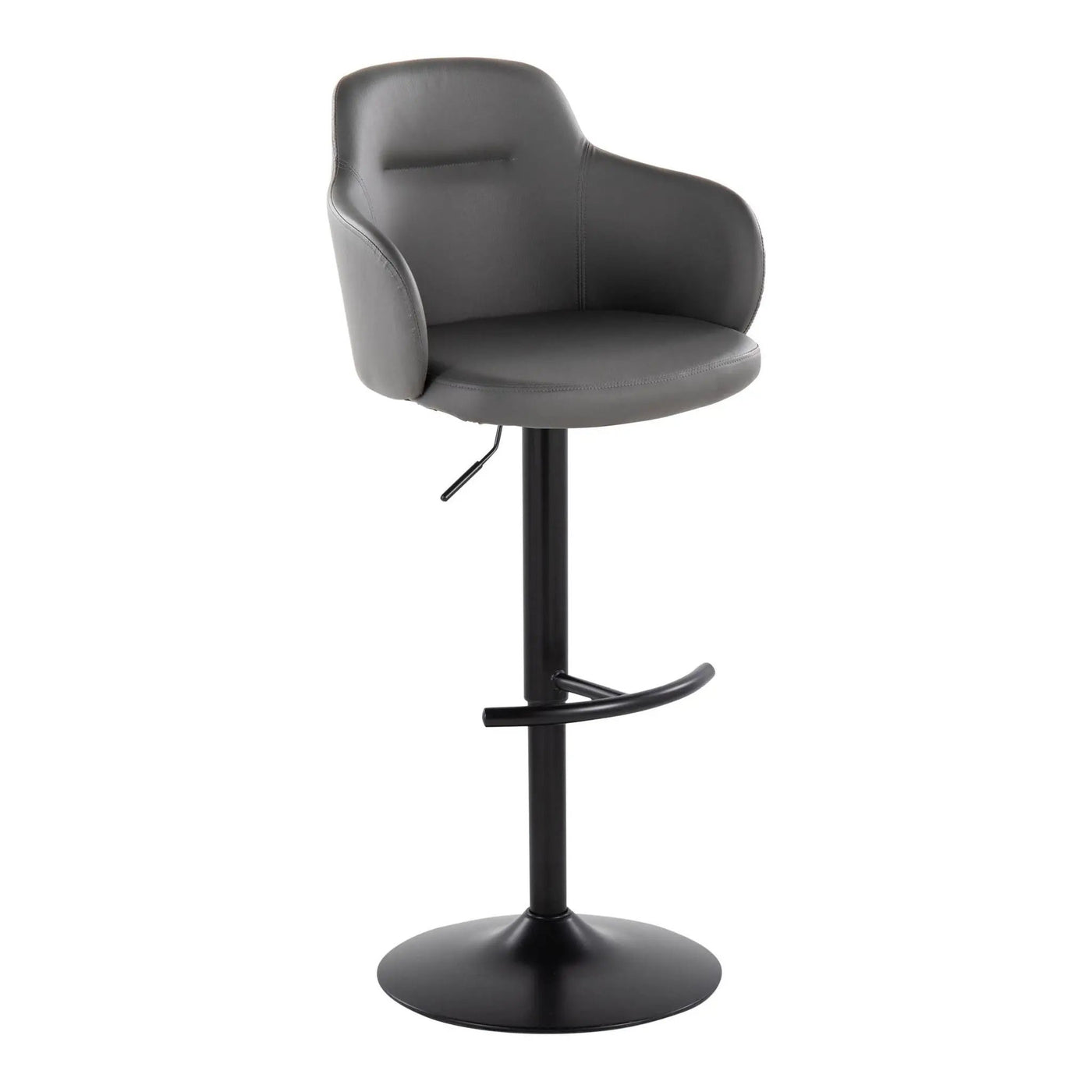 Boyne - Contemporary Adjustable Barstool With Swivel With Rounded T Footrest (Set of 2) by HouseOfZazla