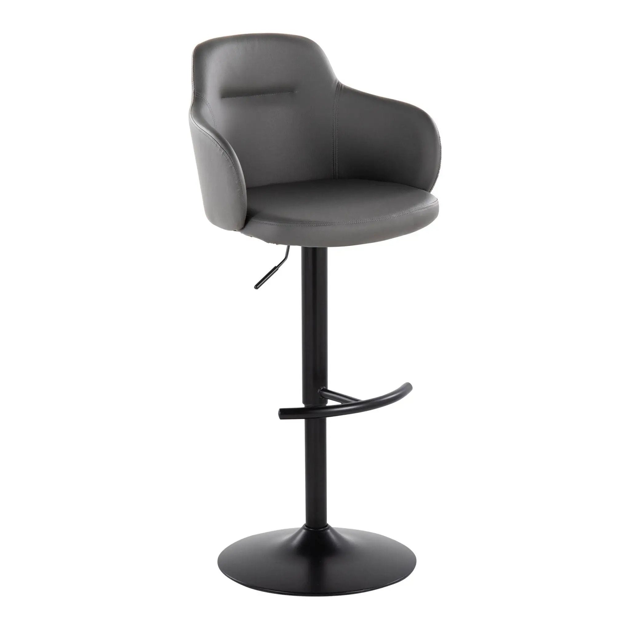 Boyne - Contemporary Adjustable Barstool With Swivel With Rounded T Footrest (Set of 2) by HouseOfZazla