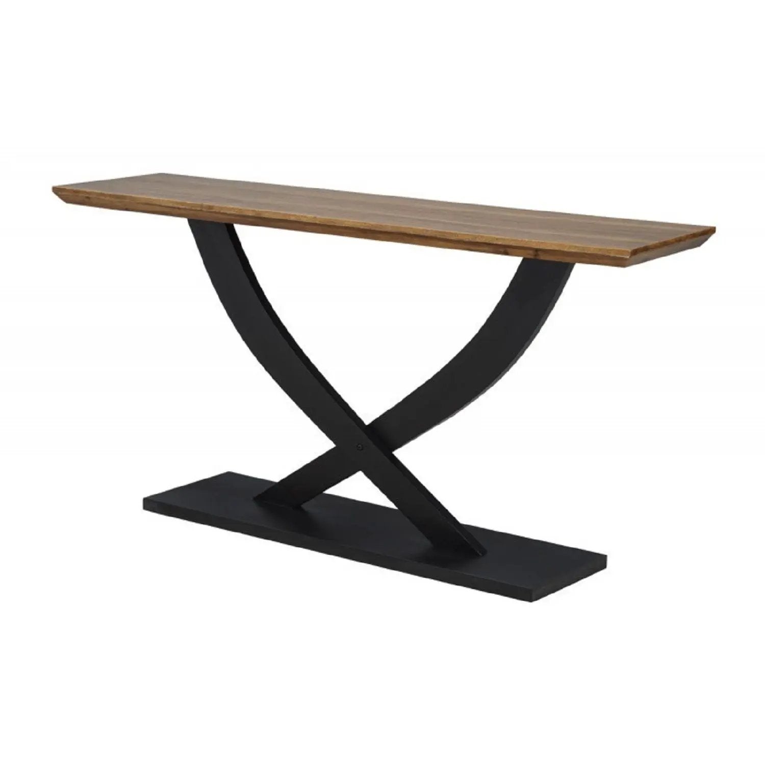 Entryway Console Table With Cross Legs Design - Natural / Espresso by Unique Piece Furniture