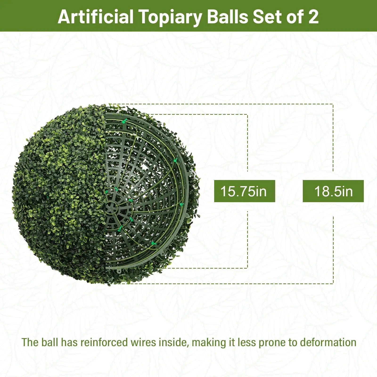 18.5In Dark Artificial Topiary Balls by HouseOfZazla