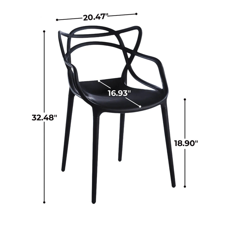 Dining Chair (Set of 4) - Black - Plastic by Unique Piece Furniture