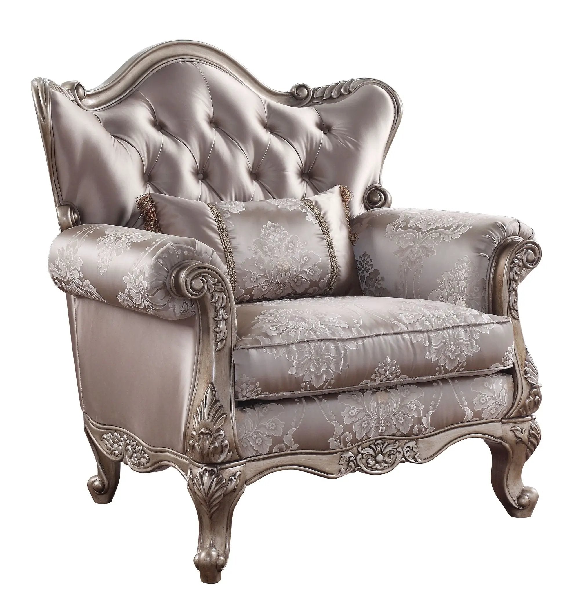 Jayceon - Chair With Pillow - Fabric & Champagne by Unique Piece Furniture