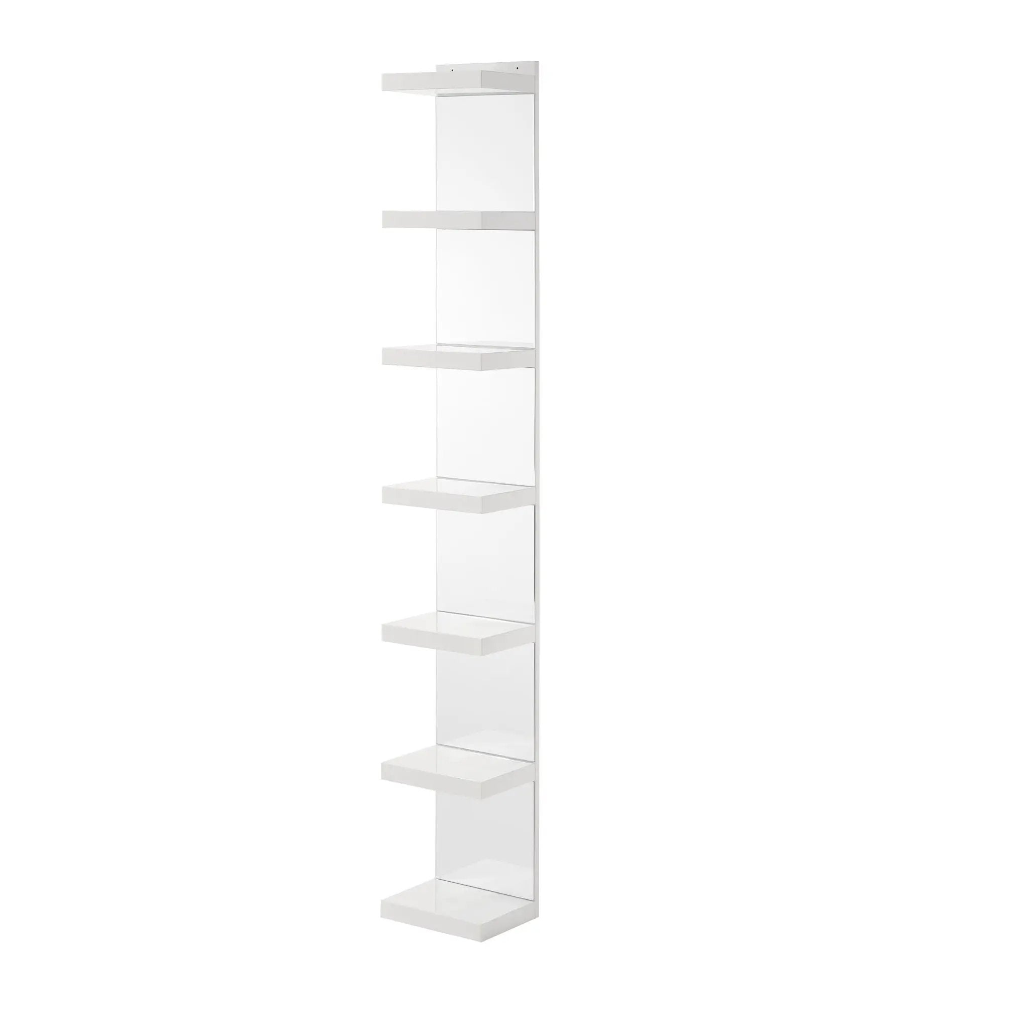 Glam Open Shelving Rack With Mirrored Back For Living Room - Cream / White by Unique Piece Furniture