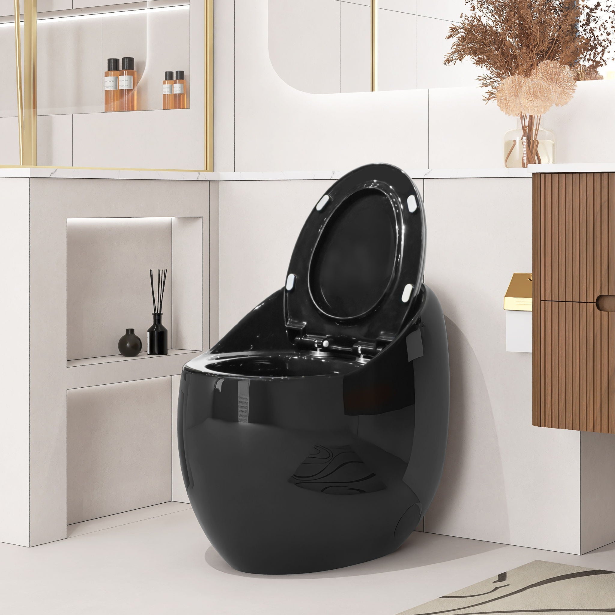 Modern Egg Shape Toilet 1.28 Gpf Single Flush Ceramic by HouseOfZazla