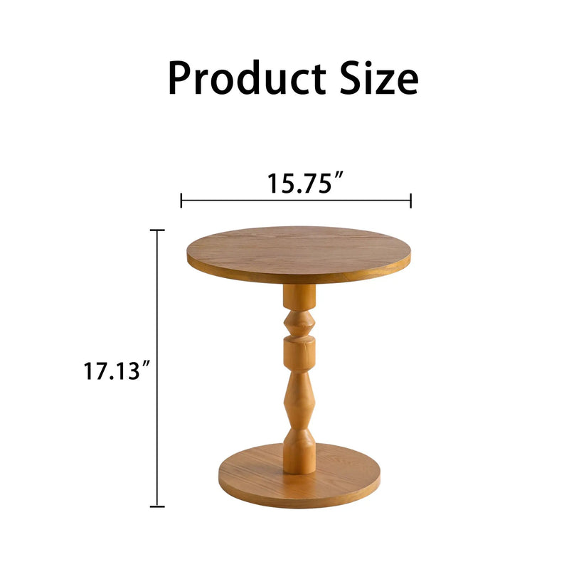 Round Side Table with MDF Tabletop and Solid Wood Legs by HouseOfZazla