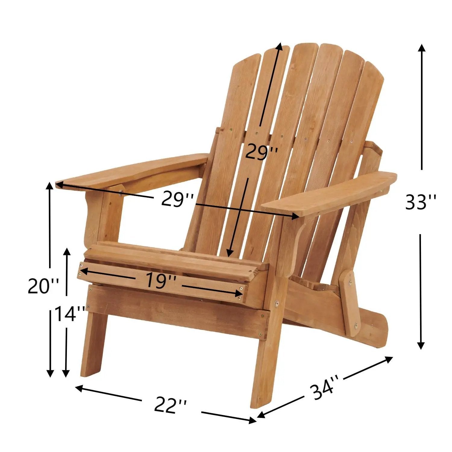 Oversize Outdoor Folding Adirondack Chair, Patio Chair For Garden by HouseOfZazla