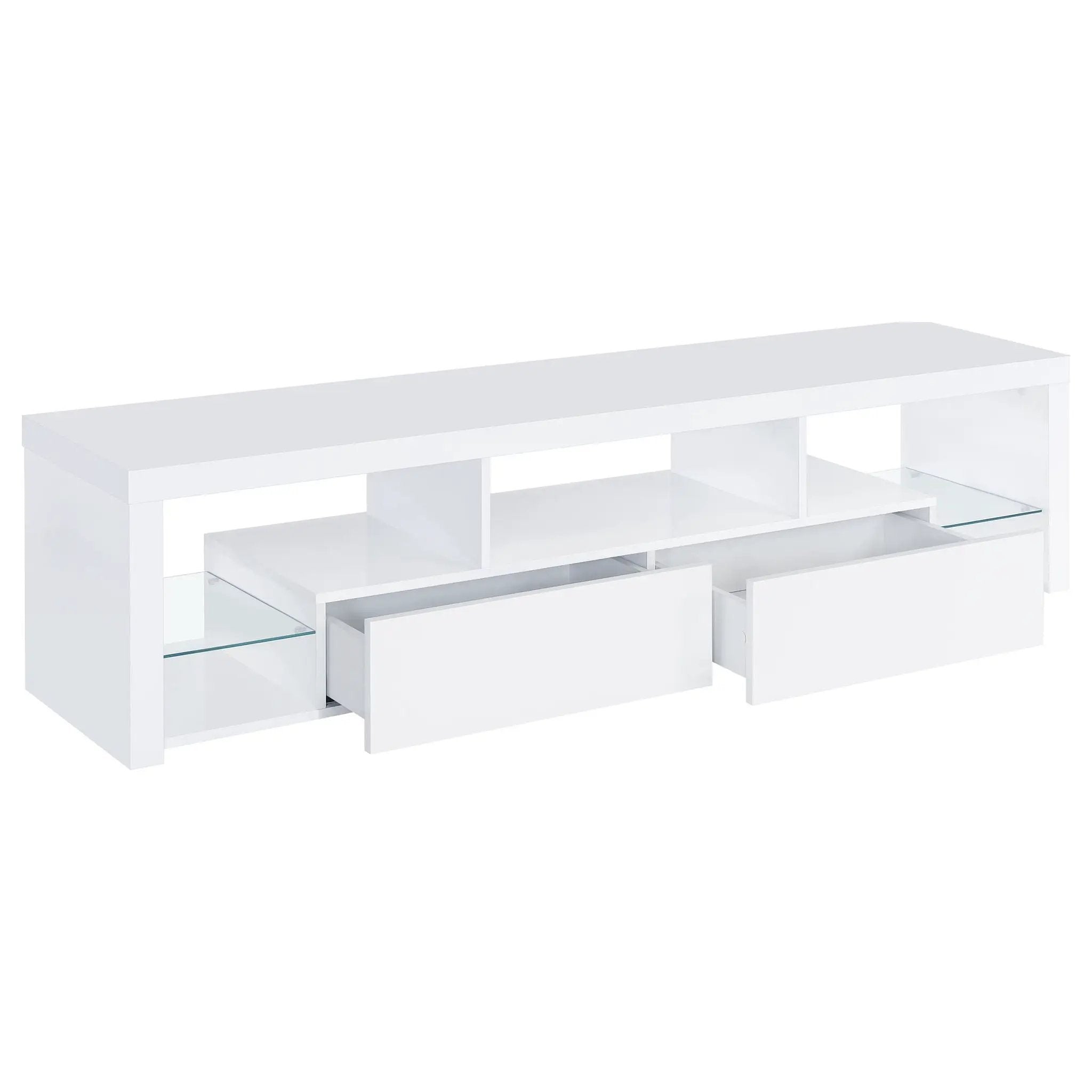 Jude 2-drawer Engineered Wood 71-inch TV Stand High Gloss White by Unique Piece Furniture