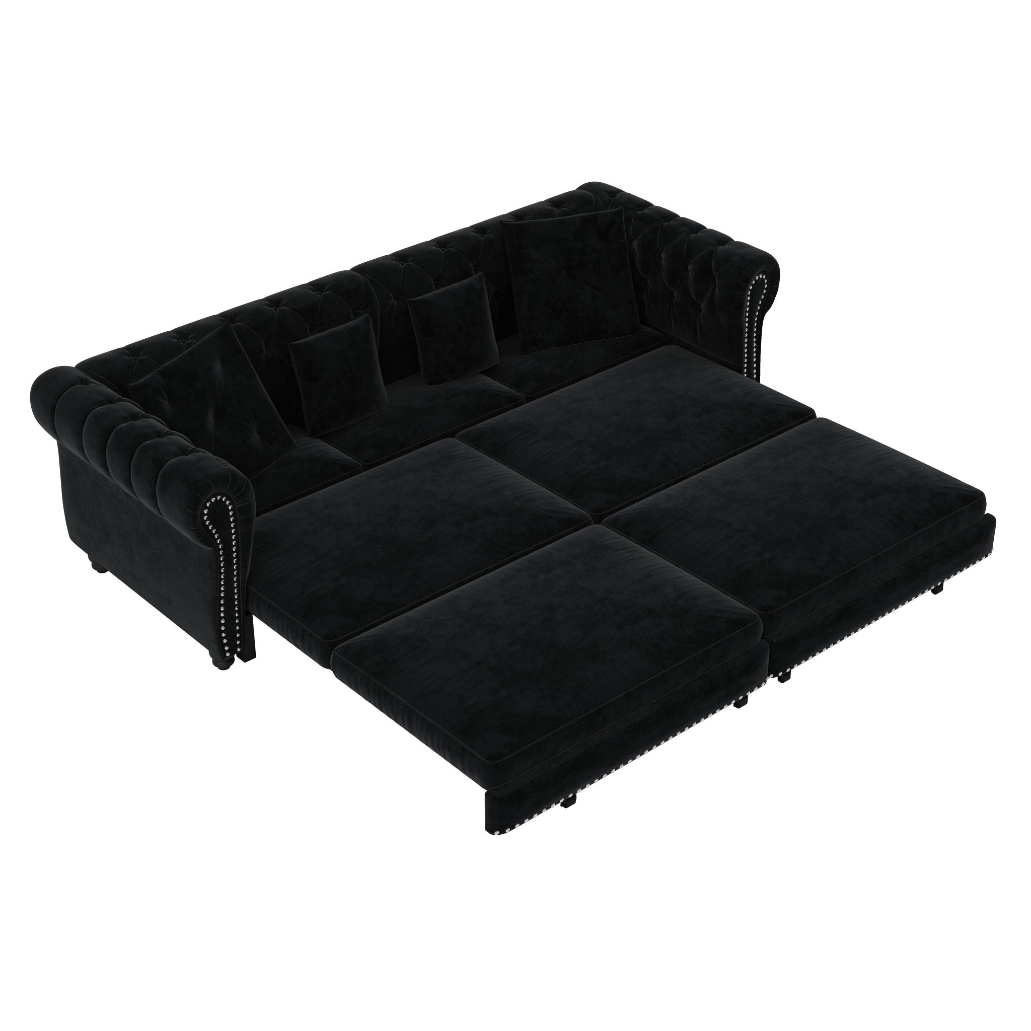 3 In 1 Convertible Sleeper Sofa Bed With Movable Ottoman by HouseOfZazla