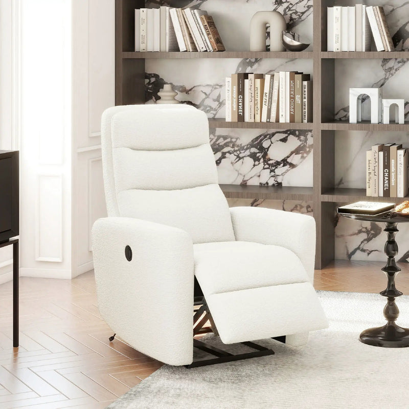 Bloomy - High Back Power Recliner Motion Chair - Chiffon White by Unique Piece Furniture