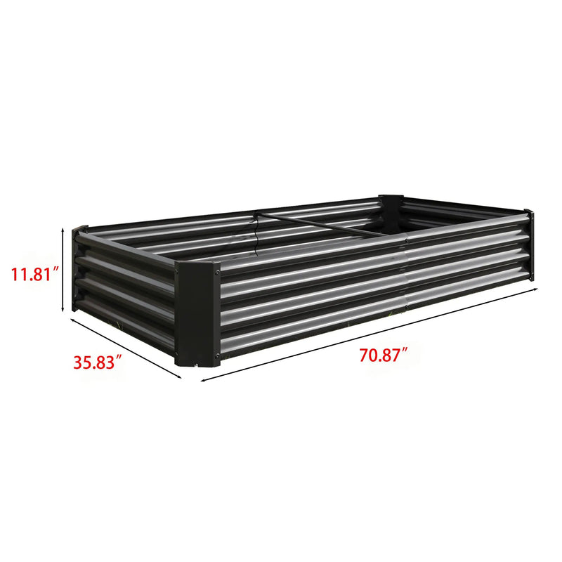 Raised Garden Bed Outdoor 6×3×1 ft Metal Raised Rectangle Planter Bed by HouseOfZazla