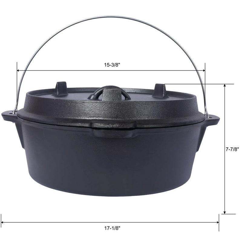 Pre-Seasoned Cast Dutch Oven with Skillet Lid and Pot Rack by HouseOfZazla