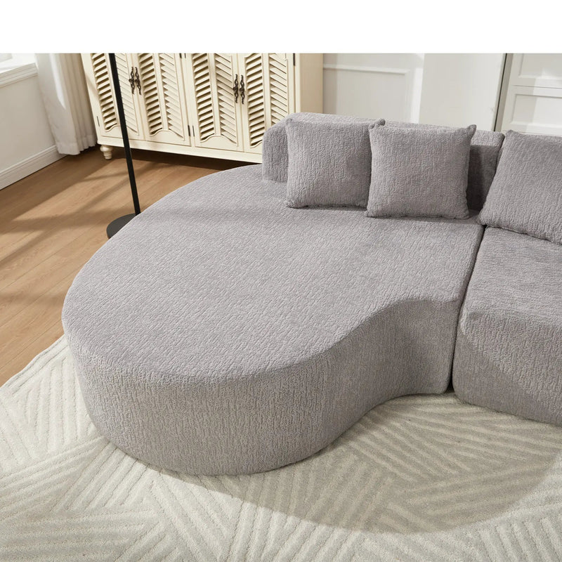 110.2" * 62" Boneless Sectional Curved Sofa with 5 Pillows by HouseOfZazla