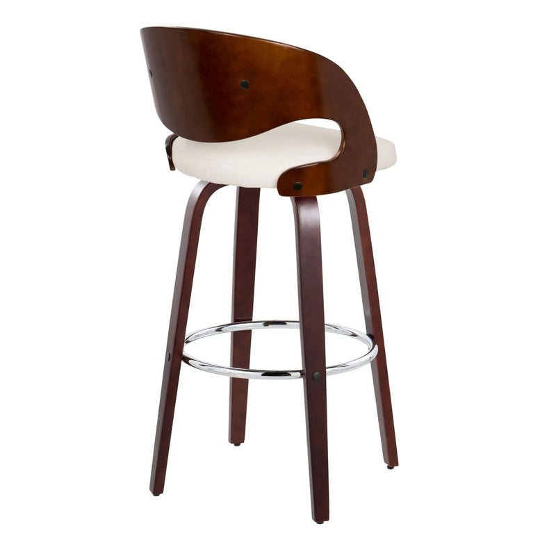Pino - Mid Century Modern Fixed Height Barstool With Swivel & Round Footrest (Set of 2) by Unique Piece Furniture